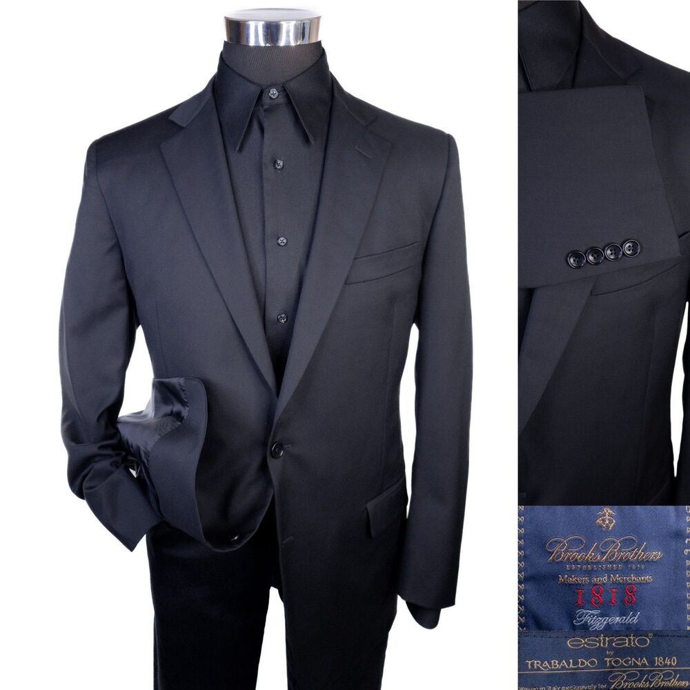 Brooks Brothers 1818 Fitzgerald Black Blazer 43R | Estrato TT 1840 Italian Wool